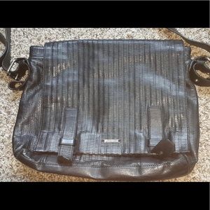 Versace leather messenger bag